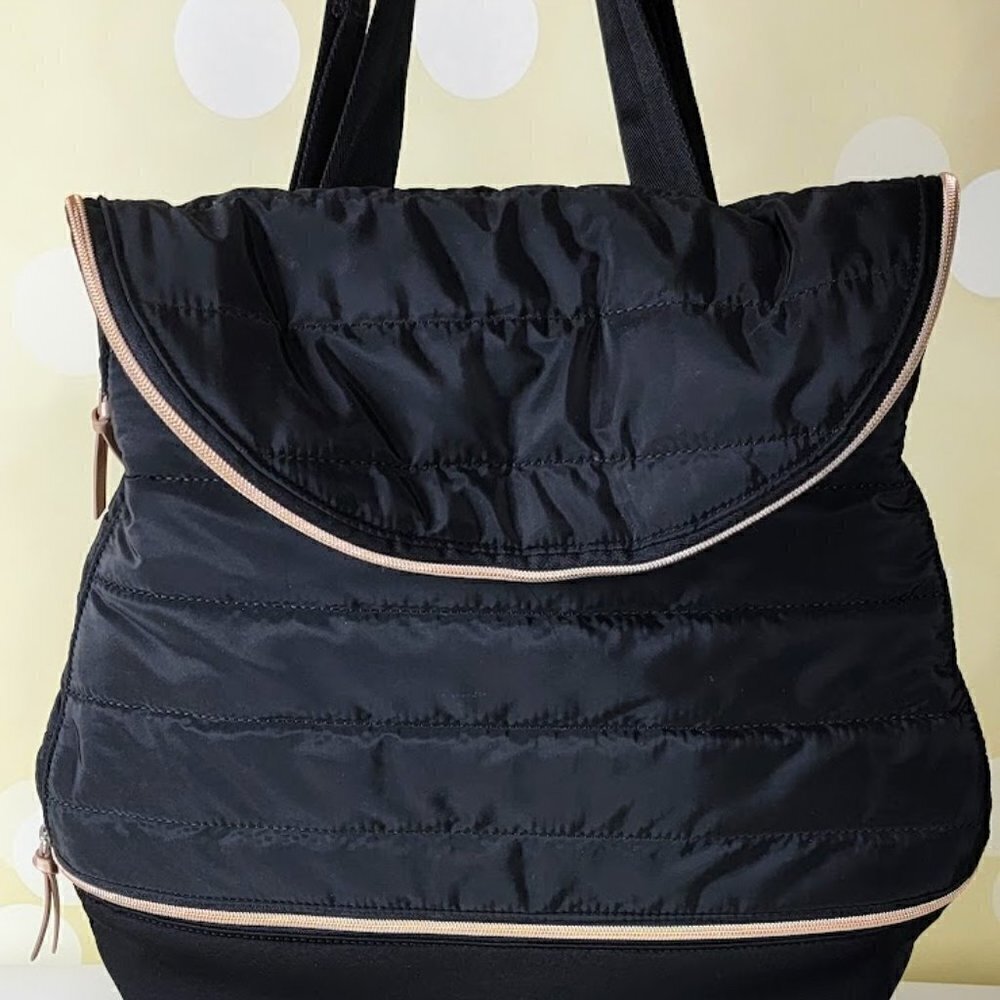 Stella & Dot Crush It Backpack |  Black with Rose Gold Hardware